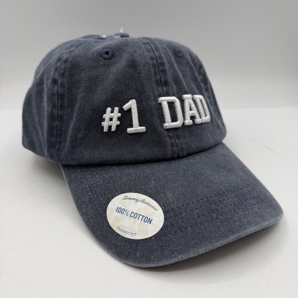 Tommy Bahama #1 Dad Hat Cap Navy‎ Blue Adjustable Baseball Strapback Classic Fit